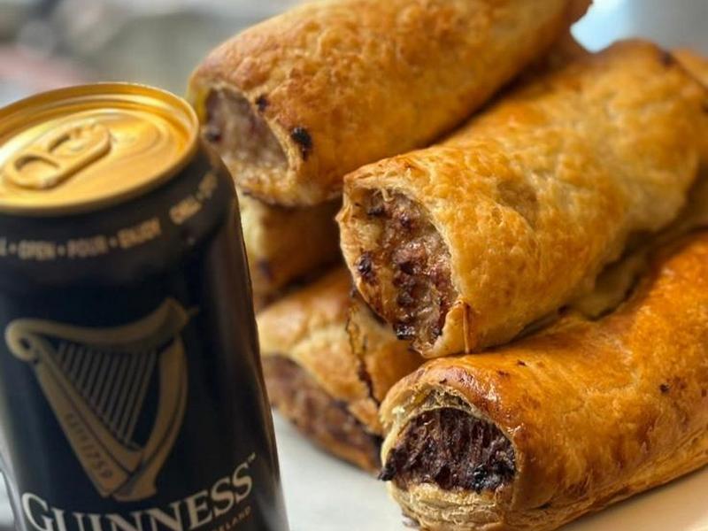 Guinness and Onion Cumberland Sausage Rolls