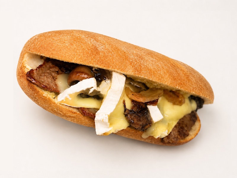 Minute steak and brie baguette